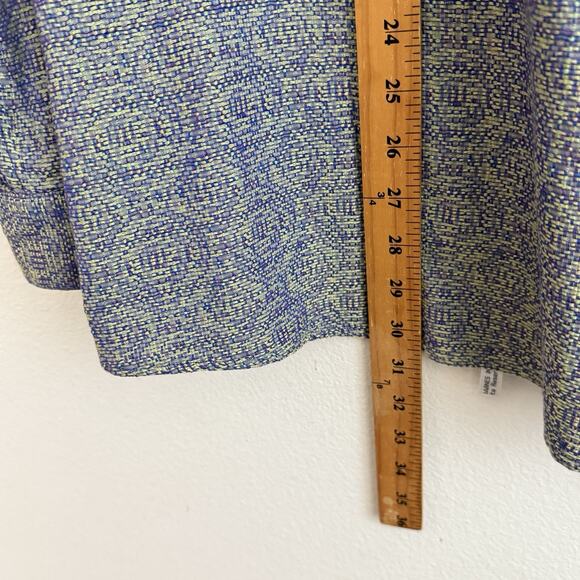 Jhane Barnes Button Down Shirt Men L Purple Pattern Japanese Woven Fabric Vtg - Picture 13 of 16